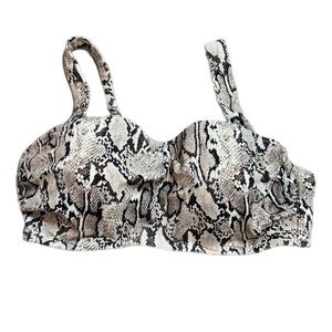 Shade & Shore Brown and White Snakeskin Bikini Top